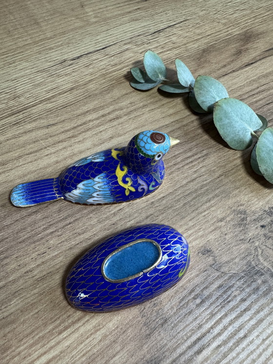 Image 1 of Vogelhaus aus Messing und Emaille