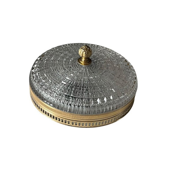 Plafoniera in Vetro e Metallo Dorato, Modello Antico 1930 – Plafoniere, Glass (photo 9 of 9)