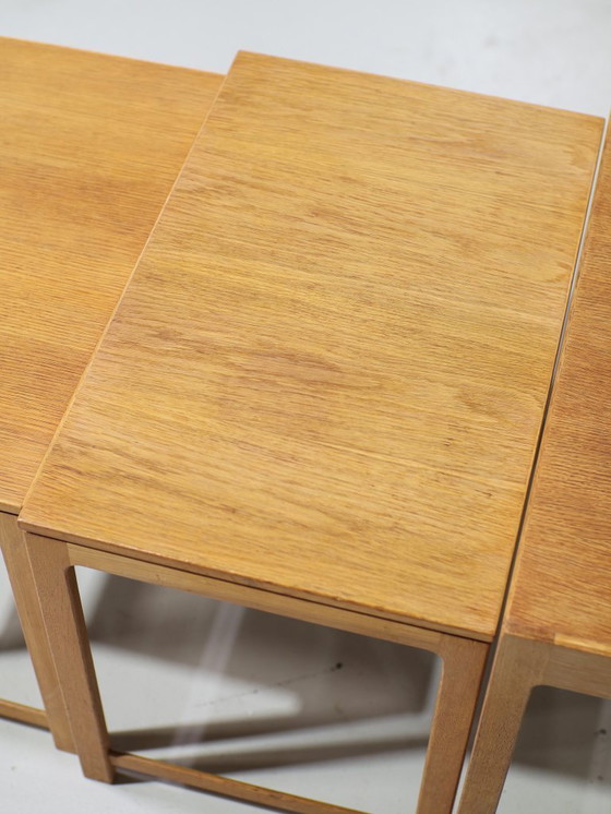 Image 1 of Nesting tables oak side tables Danish vintage
