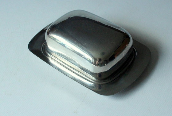 Image 1 of Vintage Butterdose Edelstahl - stainless steel butter dish