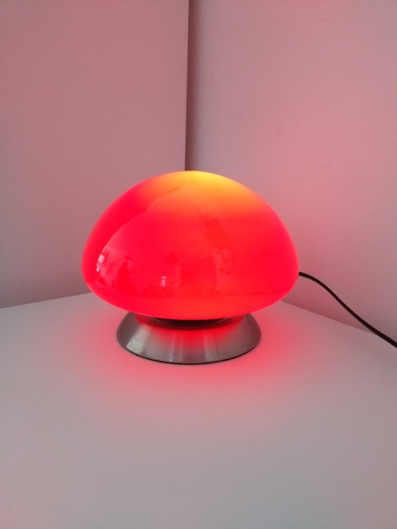 Lampada da tavolo con paralume in vetro rosso, Out of the blue, Lampade da tavolo, Metallo, Space Age (foto 5 di 9)