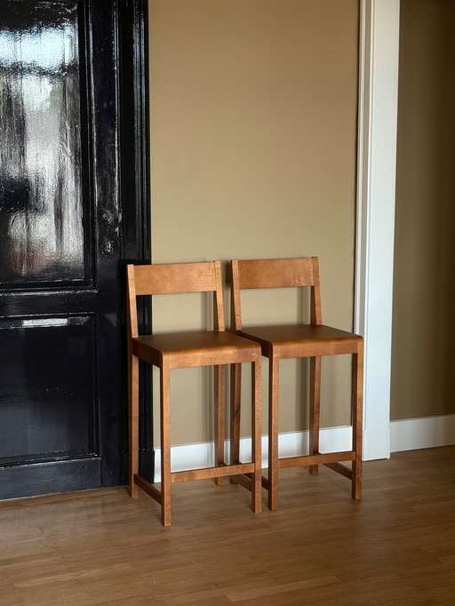 FRAMA Bar Chair 01 H65 Warm Brown Birch (set of 2)