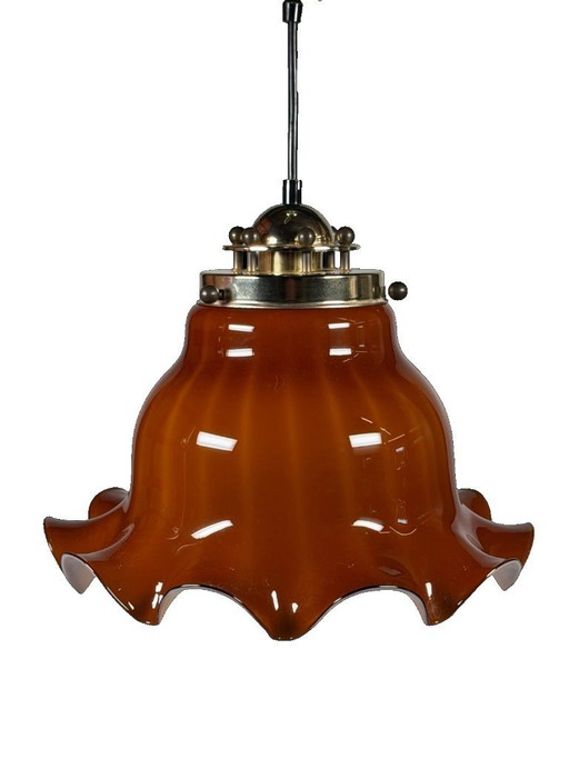 60er 70er Jahre Peill & Putzler Germany Deckenlampe Glas Space Age Design