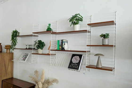 Vintage Zweeds wandsysteem, Nisse String (gemerkt) – Wandrek, Iron, Wood (photo 3 of 9)