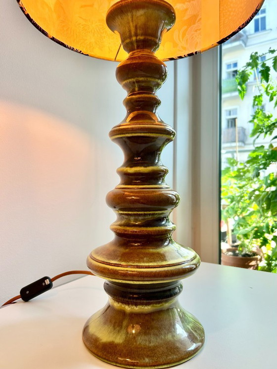 Image 1 of Juego de 2 lámparas: forma de pagoda de los años 60 con esmalte degradado verde