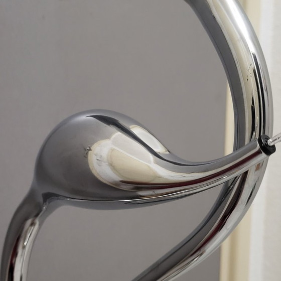 Image 1 of Designer table lamp, swans, Swan, in chrome, Woofi leuchten