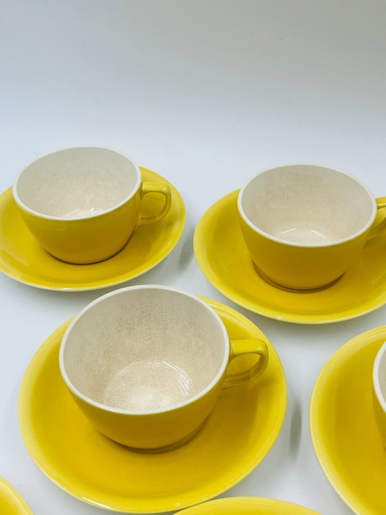 Image 1 of Vintage Boch Belgium 10-cup yellow tea set