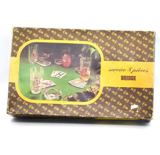 Image 1 of Juego de bar de póker y casino "Bridge" – 4 vasos y 4 ceniceros en su caja original