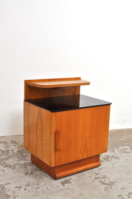 Comodini Art Déco Jindrich Halabala, anni '40 – Glass, Wood (photo 4 of 13)