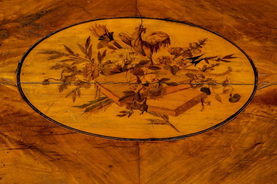 Image 1 of Buffet français Napoléon III incrusté de motifs floraux géométriques, 1850