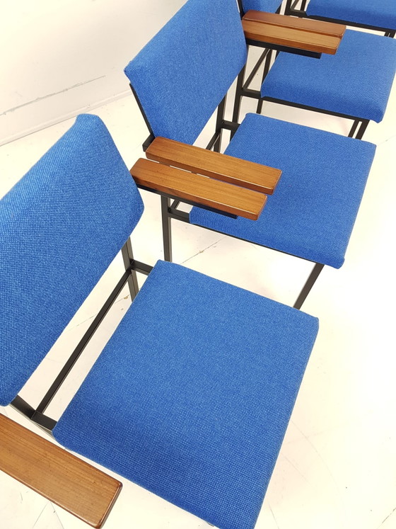 4x Martin Visser SE21 stoel blauw Hallingdal Kvadrat wol – Fauteuils, Metal, Wool (photo 9 of 10)