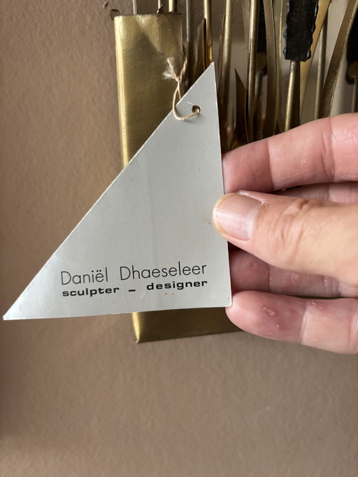 Vintage koperen spiegel design by Daniel D’haeseleer- Hollywood Regency 