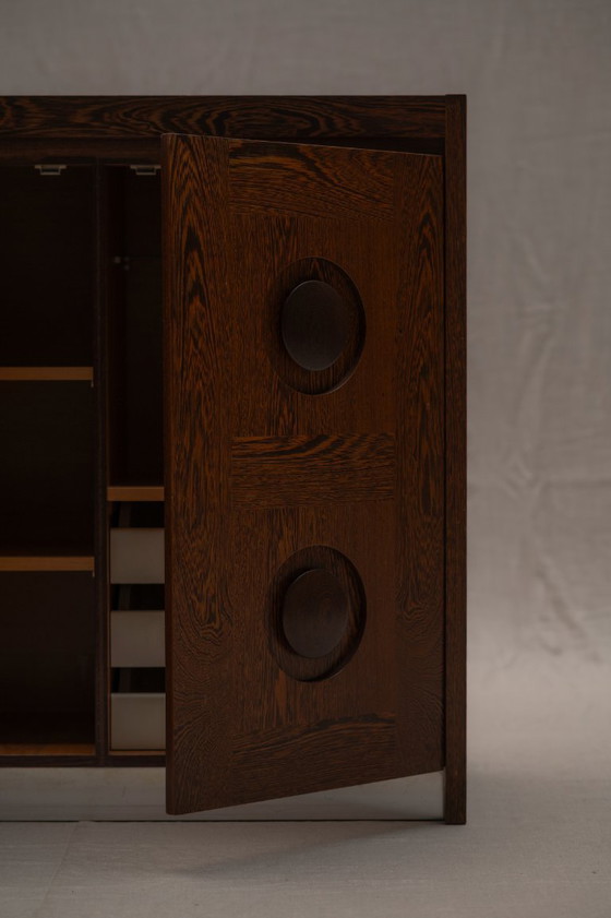Image 1 of Brutalist cabinet in wengé - Belgium 1970s