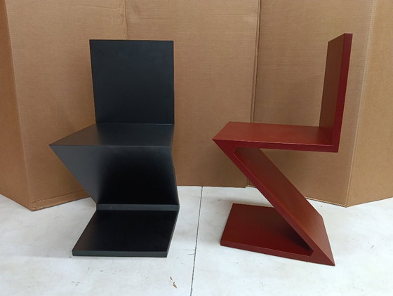 Image 1 of Sedia ALIVAR MVSEVM 514 ZIG ZAG (NUOVA, MAI USATA) Rosso Bordeaux o Nero