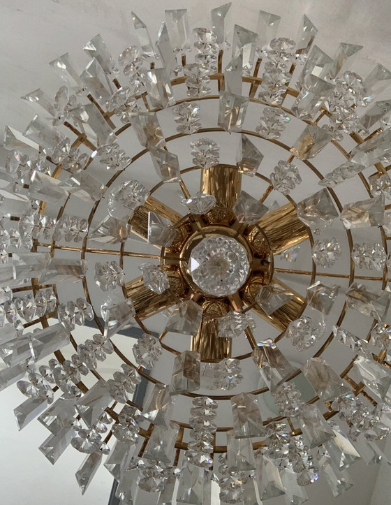Image 1 of Original Vintage Massive Crystal Chandelier – 1970s Waterfall