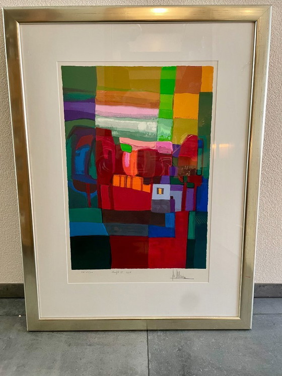 Image 1 of Ton Schulten - Serigrafia EA su carta Autunno II - Incorniciato