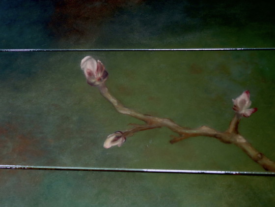 Image 1 of Table With Painting After Jan Mankes