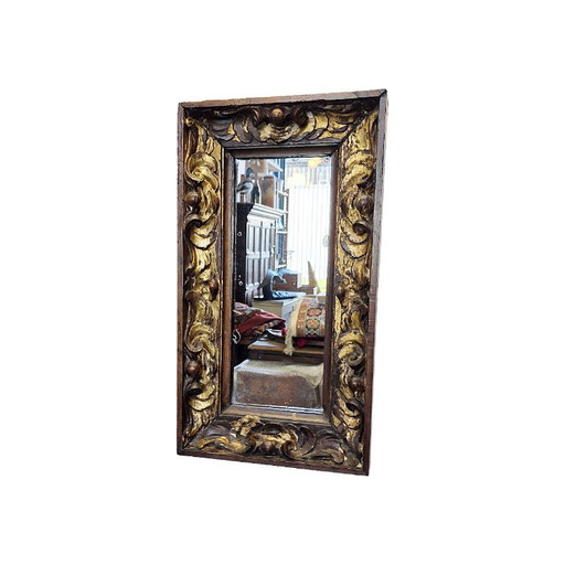 Specchio barocco italiano antico, prima metà del XVIII secolo. – spiegels, Wood