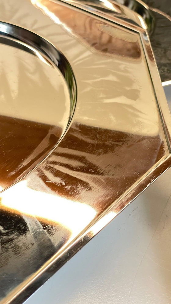 Image 1 of Set van 6 vintage zilveren metalen borden