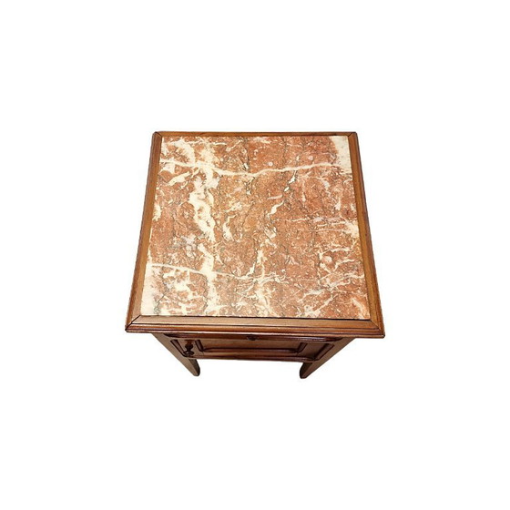 Image 1 of Antiek Frans nachtkastje met marmer blad, begin 1900