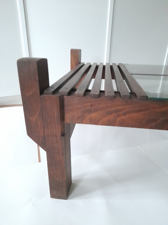 Image 1 of Couchtisch aus Teakholz und Glas aus den 1960er Jahren