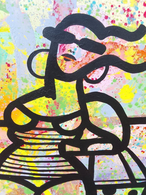 Image 1 of Acrylic painting "rainbow beach" 100x100cm