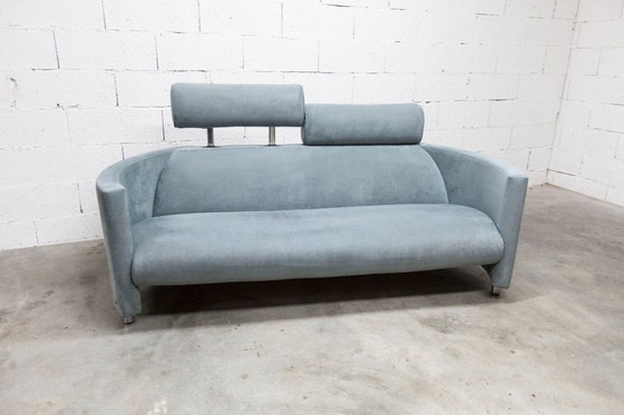 Image 1 of "Negresco" Sofa, designed by Bernard Massot for Neology France, in moiré velvet