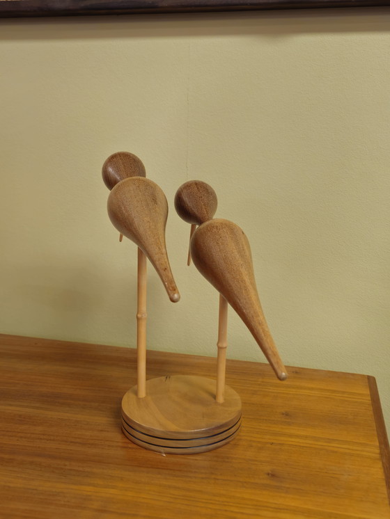 Image 1 of Decorazione in legno d'epoca Pittime reali Pittime reali Uccelli