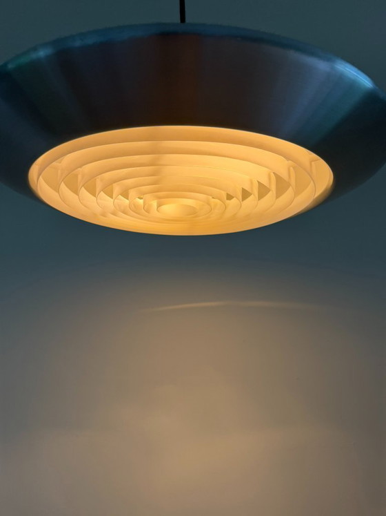 Vintage Zeldzame Fog & Morup Diskos - Jo Hammerborg - Deense Design Lamp – Fog & Mørup, Hanglampen, Aluminium (photo 6 of 11)