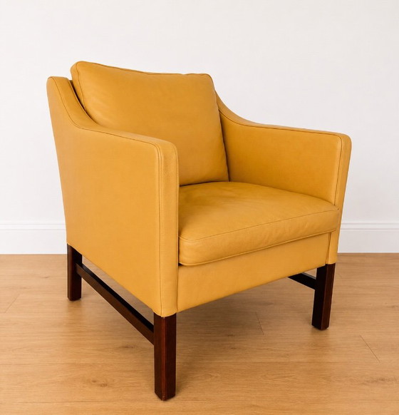 Vintage Danish Takashi Okamura & Erik Marquardsen Armchair in Light Cognac – Leather (photo 3 of 8)