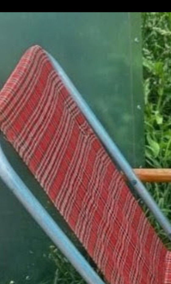Image 1 of chaise pliante vintage, chaise de camping, chaise de jardin