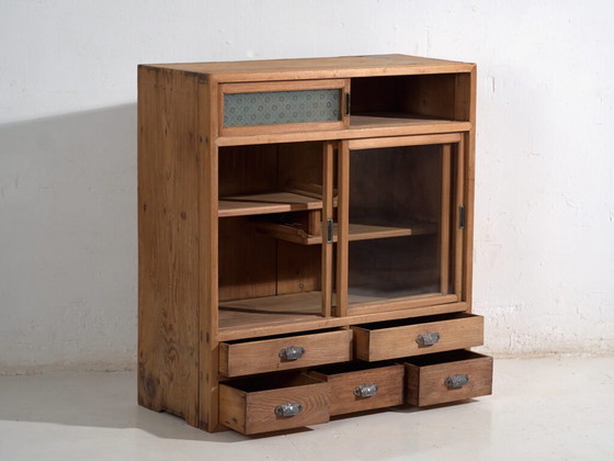 Antique Japanese cedar tea cabinet (Cha Tansu) – Taisho / Showa – circa 1912–1945 #32 – Storage cabinet (photo 26 of 40)