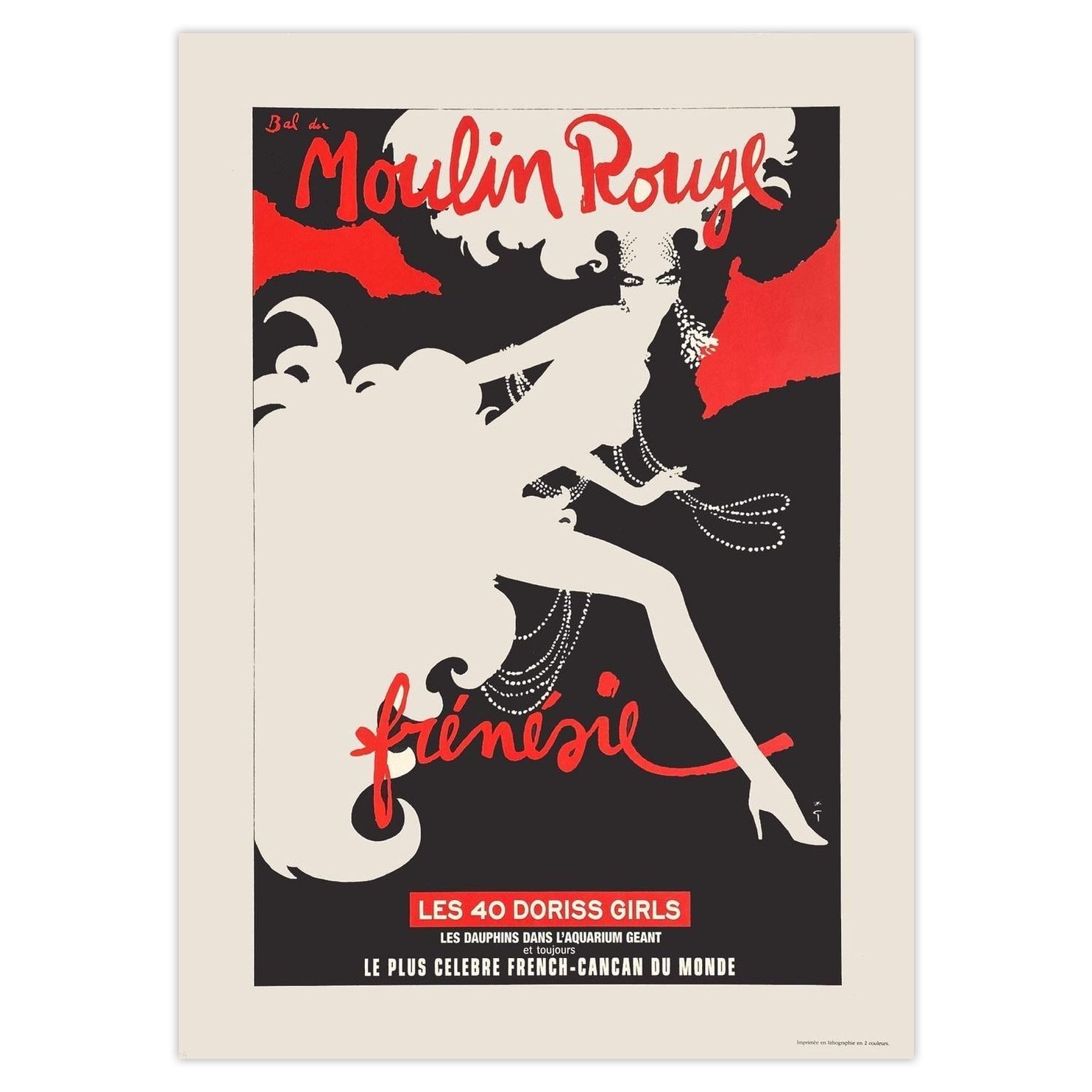 René GRUAU poster Moulin Rouge - Frénésie - Les 40 Doriss Girls