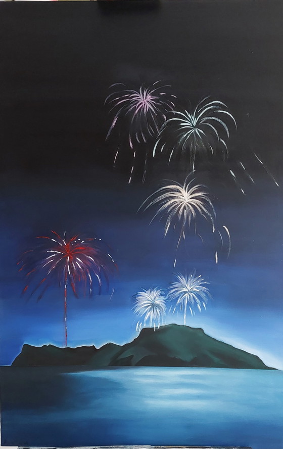 Image 1 of "CAPRI" OLIEVERF OP DOEK CM. 70 x 50