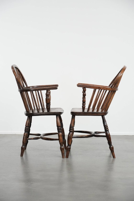 Image 1 of 8 fauteuils Windsor anglais anciens