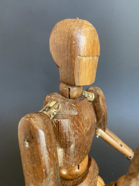 Image 1 of Sculptural Vintage Wooden Lay Figure with Aged Patina