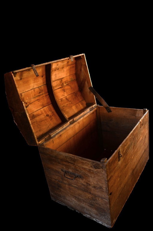 Gran arcón rústico de madera maciza, 99x63x81cm – opbergkast, Metal, Wood