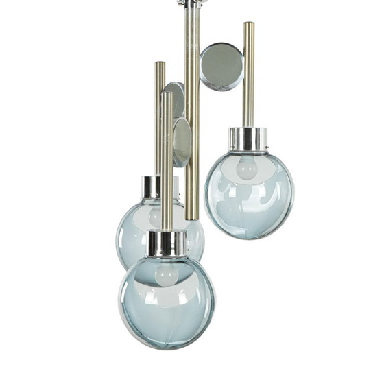 Image 1 of Kroonluchter uit het ruimtetijdperk, Muranoglas, jaren 70, gemaakt in Italië