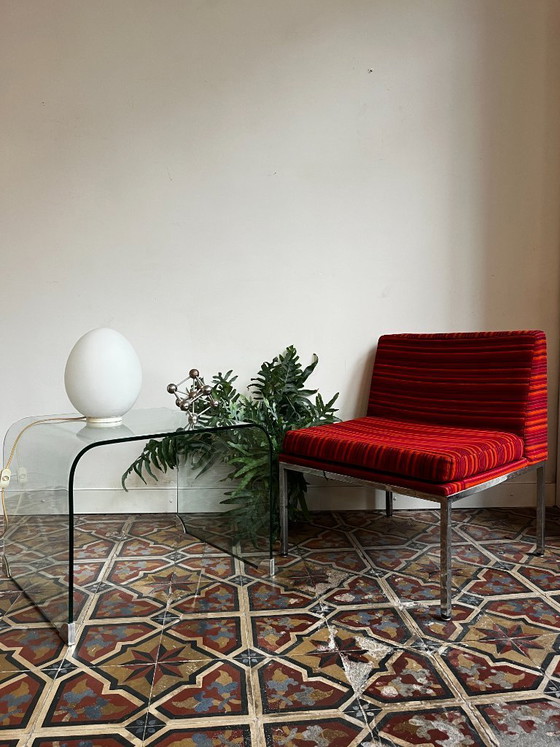 Image 1 of Vintage striped armchair – Louis Baillon, Planforms