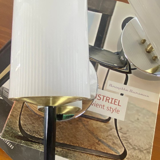 Pair of Vintage Plexiglass Plastic and Brass Wall lights (photo 4 of 9)