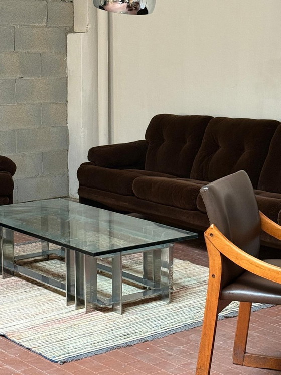 Image 1 of Mesa de centro Saporiti, cristal y cromo, años 70