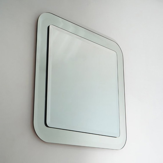 Quadratischer Wandspiegel mit abgeschrägten Kanten, 1970er Jahre – Glass (photo 2 of 11)