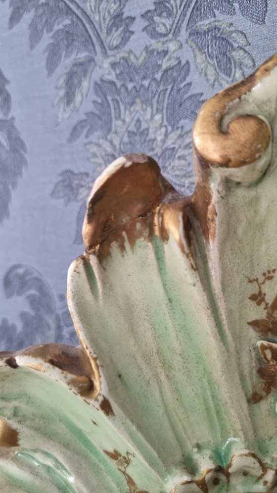 Antico piatto da muro in maiolica rococò, Francia XIX secolo, Édouard Gilles – Decorazioni murali, Ceramic (photo 7 of 15)