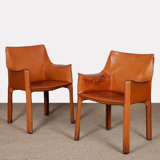 Coppia di poltrone CAB 413 disegnate da Mario Bellini per Cassina, 1970.