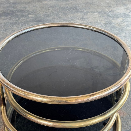 Image 1 of Milo Baughman Style Tubular Coffee Table, 1980