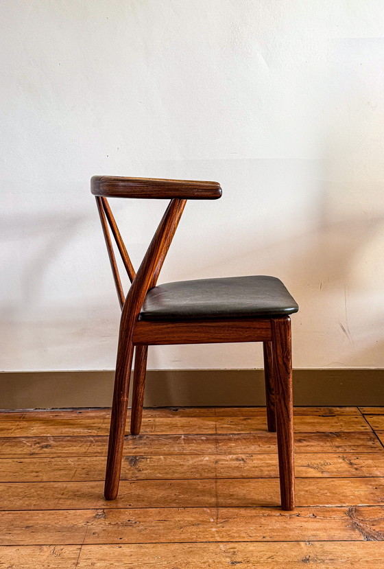 Image 1 of Mid - Century Modern Model 255 Teak and Leather Dining Chair by Henning Kjærnulf for Bruno Hansen, Denmark, 1960s