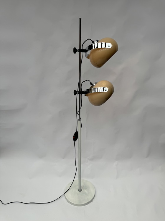 Image 1 of Lampadaire vintage Dijkstra à double champignon – Style futuriste et moderne du milieu du XXe siècle, réglable