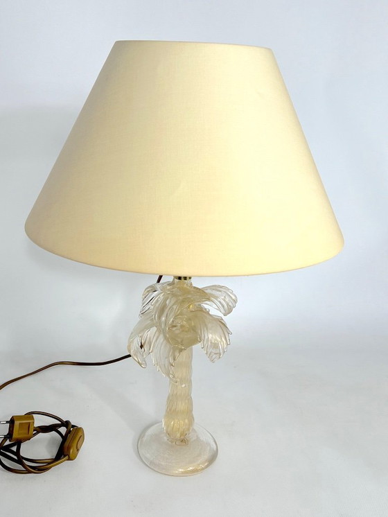 Image 1 of Mid-century rare brass and murano glass table lamp by Tommaso Barbi