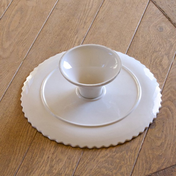 Image 1 of Grote vintage taartstandaard/taartschaal in de vorm van een citroen