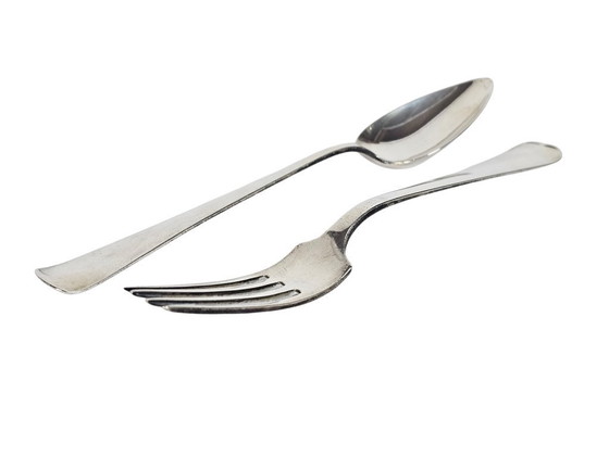 Image 1 of Zilveren dinercouvert (2) - 2e gehalte (.835) - Holland - 'HB 2 Juli 1921'